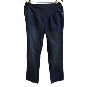 Oh Momma Maternity Jeans Dark Wash Straight Leg Size Large